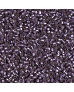 Miyuki Delica 11/0 DB0695 Dyed Semi-Frosted Silver Lined Mulberry