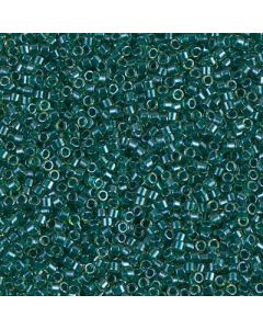 Miyuki Delica 11/0 DB0919 Sparkling Dark Teal Lined Chartreuse