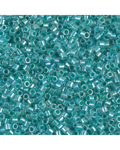 Miyuki Delica 10/0 DBM0079 Turquoise Green Lined Crystal AB