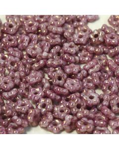 Flower Beads Chalk White Teracota Purple