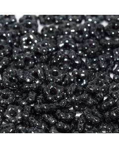 Flower Beads Jet Hematite