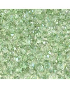 Fire polished 3mm Crystal Light Green Luster