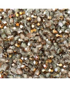 Fire polished 3mm Crystal Capri Gold