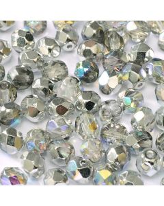 Fire polished 3mm Crystal Silver Rainbow