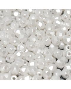 Fire polished 3mm Alabaster Pastel White