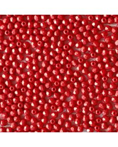 Fire polished 3mm Alabaster Pastel Dark Coral