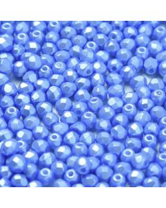Fire polished 3mm Alabaster Pastel Light Sapphire