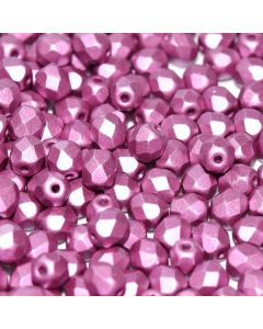 Fire polished 3mm Alabaster Metallic Lilac