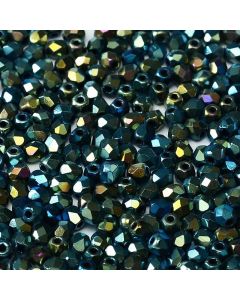 Fire polished 3mm Jet Blue Star Full