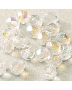 Fire polished 4mm Crystal AB