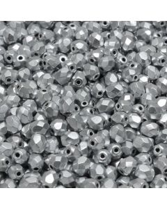 Fire polished 4mm Aluminium Silver