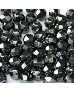 Fire polished 4mm Jet Hematite