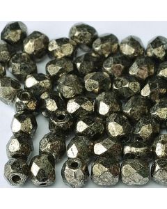 Fire polished 6mm Crystal Antique Chrome
