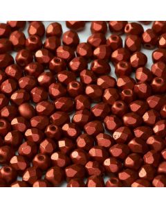 Fire polished 6mm Lava Red