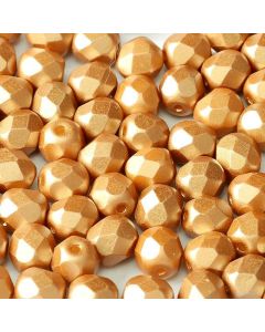 Fire polished 6mm Alabaster Pastel Amber