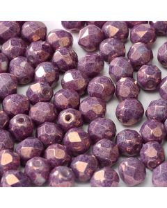 Fire polished 6mm Chalk White Lila Vega Luster