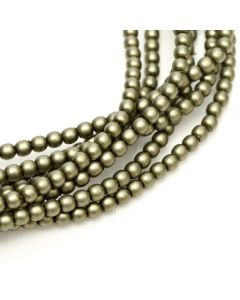 Glass Pearl 2mm Russian Green Satin