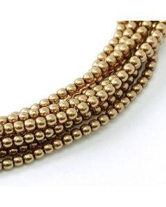 Glass Pearl 3mm Antique Gold