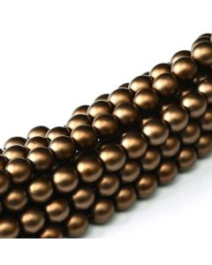 Glass Pearl 3mm Brown Satin