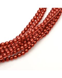 Glass Pearl 3mm Orange-Red Satin