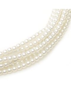Glass Pearl 4mm White Satin