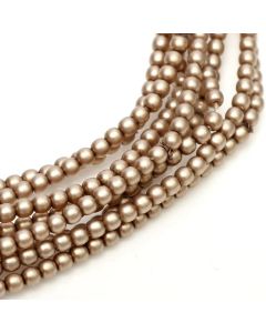 Glass Pearl 4mm Taupe Satin