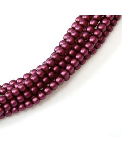 Glass Pearl 4mm Dark Rose Satin