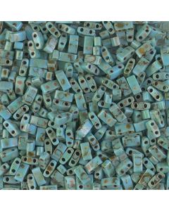 Miyuki Half TILA HTL4514 Opaque Turquoise Blue Picasso