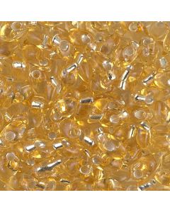Miyuki Long Magatama 0003 Silver Lined Gold