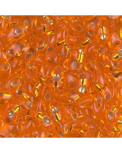 Miyuki Long Magatama 0008 Silver Lined Orange