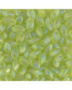 Miyuki Long Magatama 0143FR Matte Transparent Peridot AB