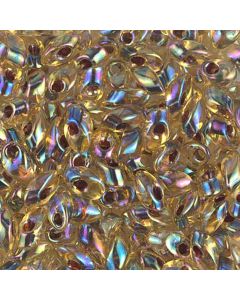 Miyuki Long Magatama 2161 Light Topaz AB Garnet Lined