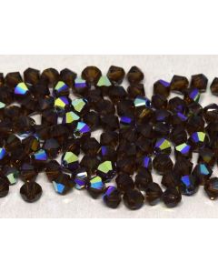 Preciosa Bicone 4mm 10220-20001 Smoke Topaz AB