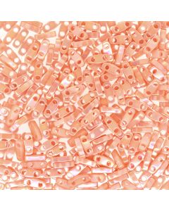Miyuki Quarter TILA QTL0596 Opaque Peachy Coral Gold Luster