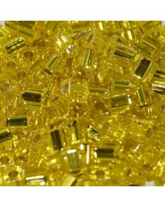 Miyuki Square Beads 4mm 0006 Silver Lined Yellow
