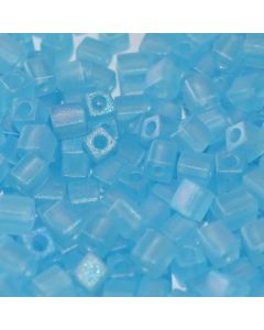 Miyuki Square Beads 4mm 0148FR Matte Transparent Aqua AB