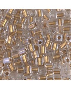 Miyuki Square Beads 4mm 0234 Sparkling Metallic Gold Lined Crystal