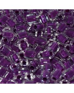 Miyuki Square Beads 4mm 0243 Magenta lined Crystal