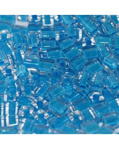 Miyuki Square Beads 4mm 0247 Dark Aqua lined Crystal