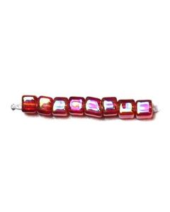 Miyuki Square Beads 1.8mm 0298 Transparent Ruby AB