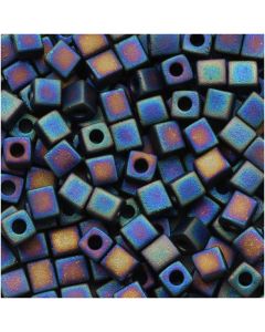 Miyuki Square Beads 1.8mm 0401FR Matte Opaque Black AB