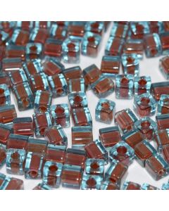 Miyuki Square Beads 3mm 3428 Brown Lined Aqua
