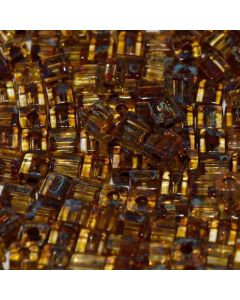 Miyuki Square Beads 4mm 4501 Transparent Saffron Picasso