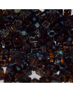 Miyuki Square Beads 4mm 4502 Transparent Dark Amber Picasso