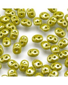 SuperDuo™ Opaque Green White Luster