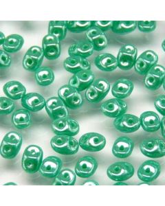 SuperDuo™ Turquoise Green White Luster
