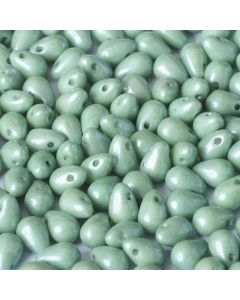 Side Drill Tear Drop 4x6mm Chalk White Teal Luster