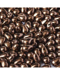 Side Drill Tear Drop 4x6mm Jet Bronze