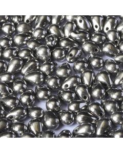 Side Drill Tear Drop 4x6mm Jet Full Chrome