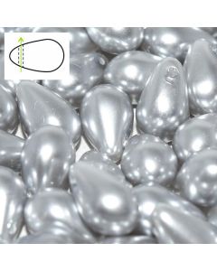 Side Drill Tear Drop 6x9mm Platinum